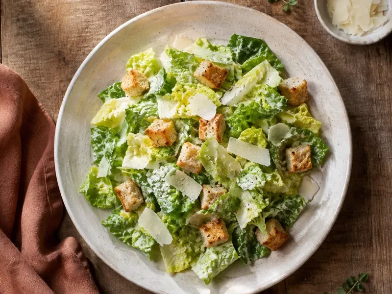 Caesar Salad, as the finished dish