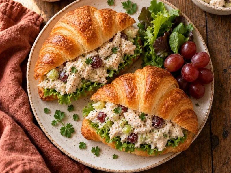 Chicken Salad Croissants, as the finished dish