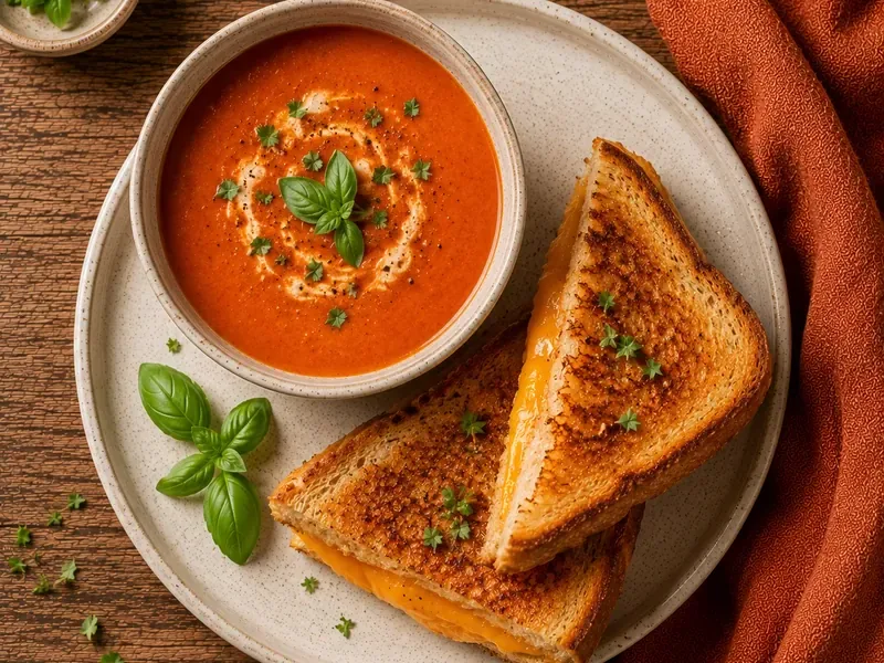 Grilled Cheese & Tomato Soup, as the finished dish