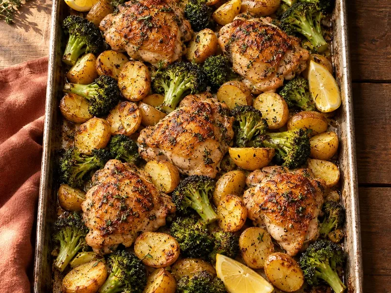 Sheet Pan Chicken & Veggies, as the finished dish