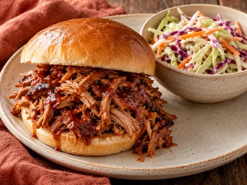 Slow-Cooker Pulled Pork BBQ, as the finished dish